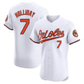 Arlishia B.Orioles #7 Jackson Holliday Player White Limited Elite Home Game Stitched Jerseys