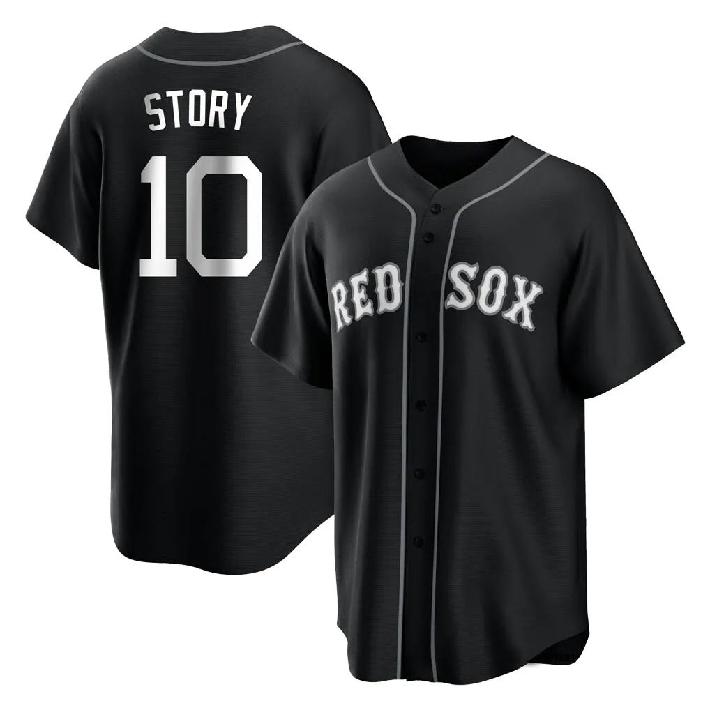 Arlishia B.Red Sox #10 Trevor Story Player Black Home Game Stitched Jerseys