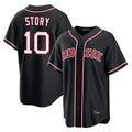 Arlishia B.Red Sox #10 Trevor Story Player Black Out Home Game Stitched Jerseys