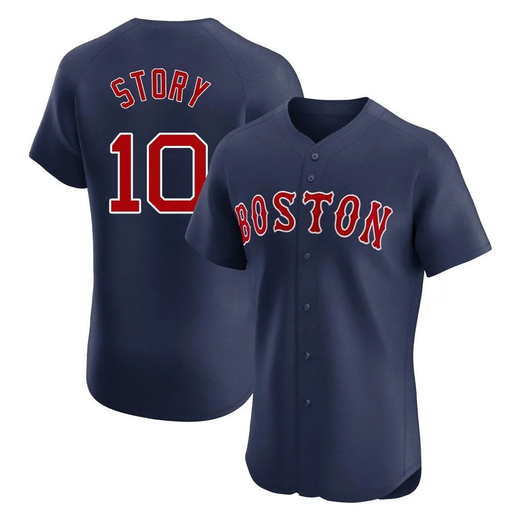 Arlishia B.Red Sox #10 Trevor Story Player Navy Limited Elite Home Game Stitched Jerseys