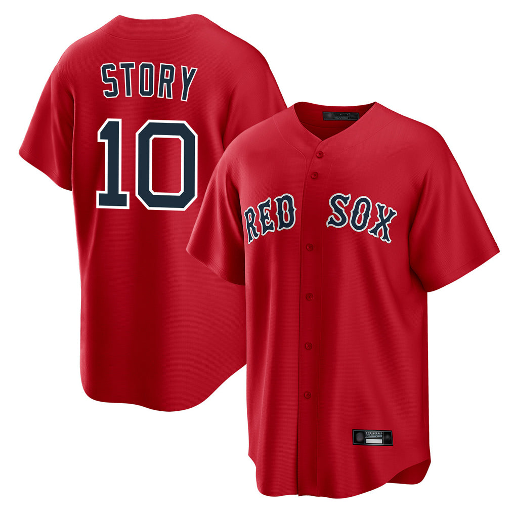 Arlishia B.Red Sox #10 Trevor Story Player Red Home Game Stitched Jerseys