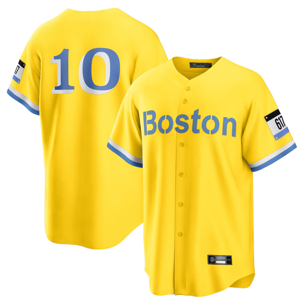 Arlishia B.Red Sox #10 Trevor Story Player Yellow Home Game Stitched Jerseys