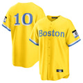Arlishia B.Red Sox #10 Trevor Story Player Yellow Home Game Stitched Jerseys