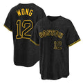 Arlishia B.Red Sox #12 Connor Wong Player Black Snake Skin City Home Game Stitched Jerseys
