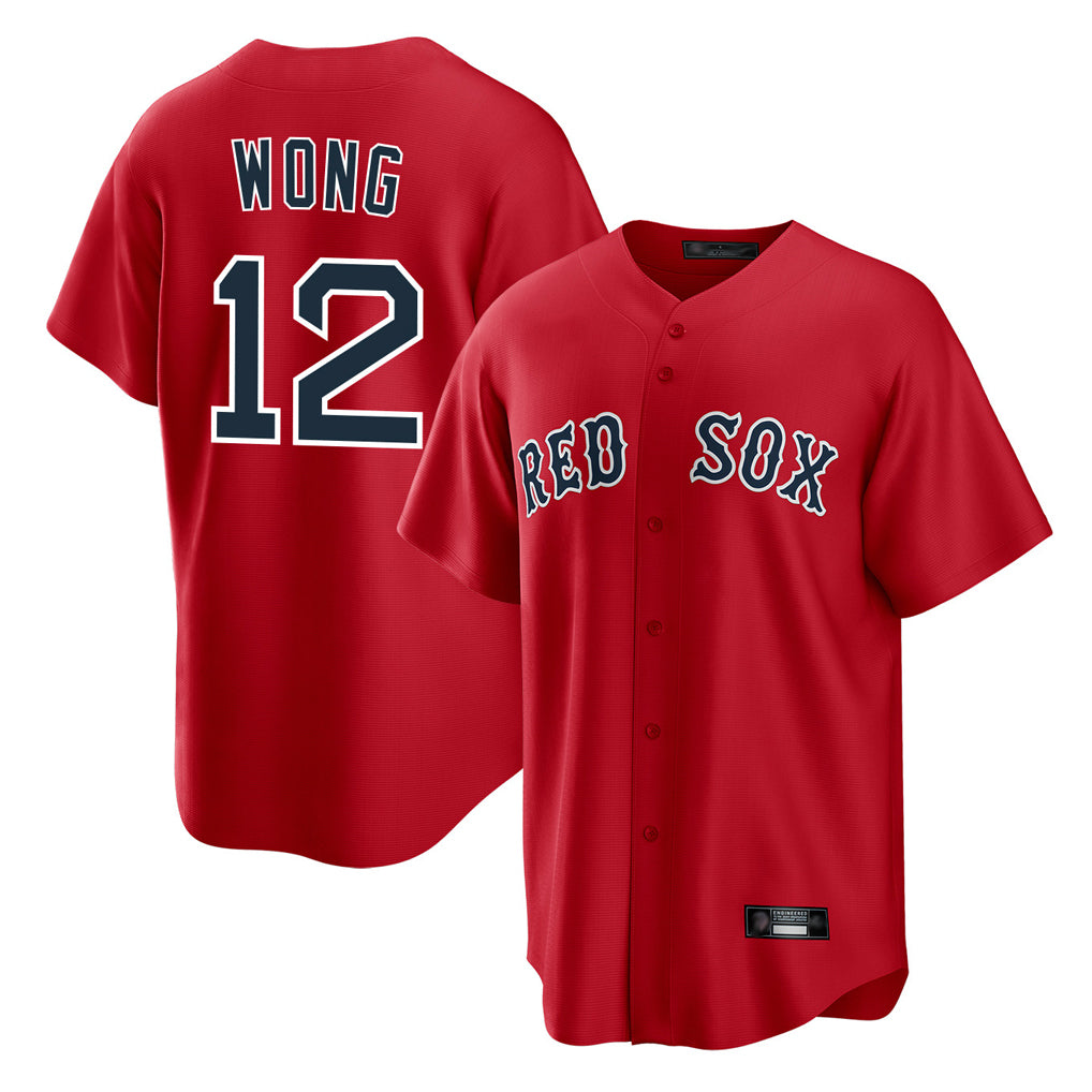 Arlishia B.Red Sox #12 Connor Wong Player Red Home Game Stitched Jerseys