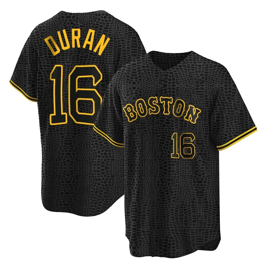 Arlishia B.Red Sox #16 Jarren Duran Player Black Snake Skin City Home Game Stitched Jerseys