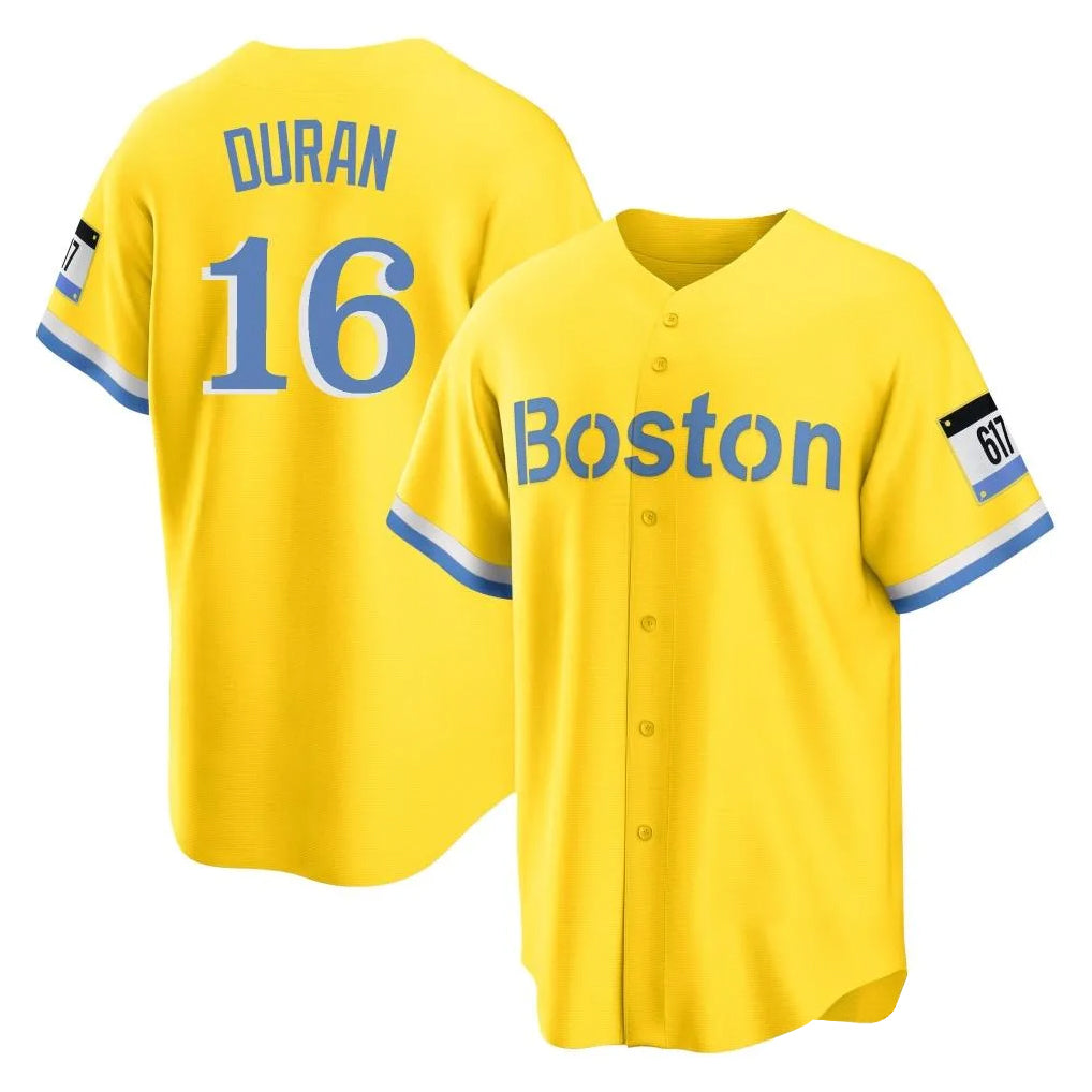 Arlishia B.Red Sox #16 Jarren Duran Player Yellow Home Game Stitched Jersey
