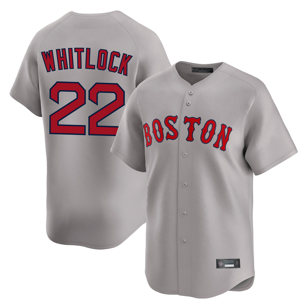 Arlishia B.Red Sox #22 Garrett Whitlock Player Gray Road Limited Home Game Stitched Jerseys