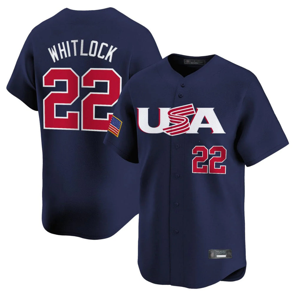 Arlishia B.Red Sox #22 Garrett Whitlock Player Navy USA World Classic Home Game Stitched Jerseys