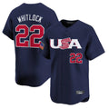 Arlishia B.Red Sox #22 Garrett Whitlock Player Navy USA World Classic Home Game Stitched Jerseys