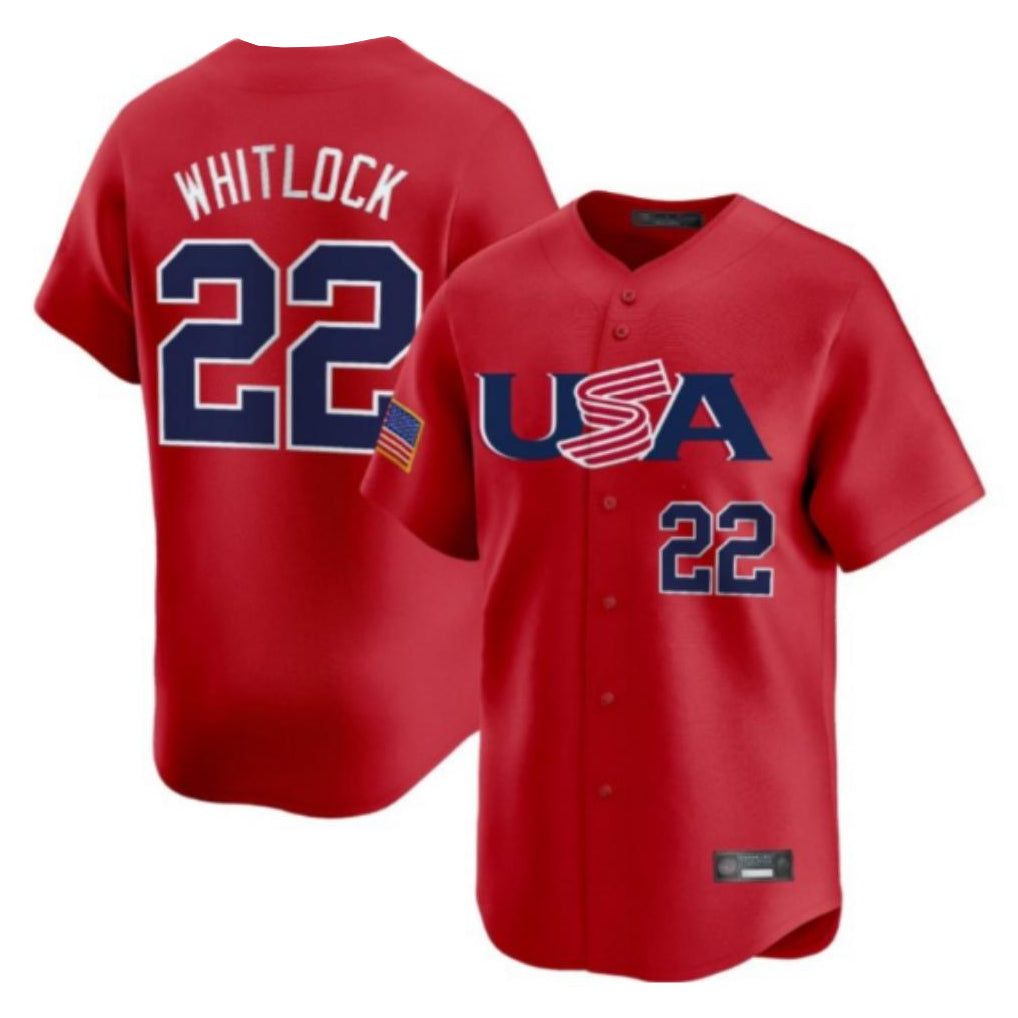 Arlishia B.Red Sox #22 Garrett Whitlock Player Red USA World Classic Home Game Stitched Jerseys