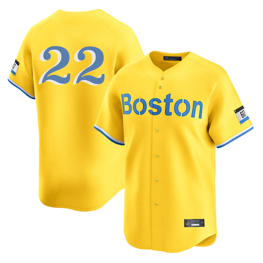 Arlishia B.Red Sox #22 Garrett Whitlock Player Yellow Limited Home Game Stitched Jerseys