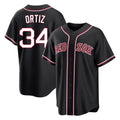 Arlishia B.Red Sox #34 David Ortiz Player Black Out Home Game Stitched Jerseys