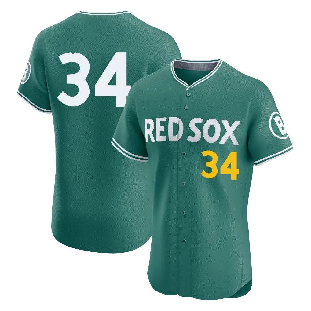 Arlishia B.Red Sox #34 David Ortiz Player Green City Connect Limited Elite Home Game Stitched Jerseys