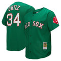 Arlishia B.Red Sox #34 David Ortiz Player Green Mitchell & Ness Cooperstown Collection Mesh Home Stitched Jerseys