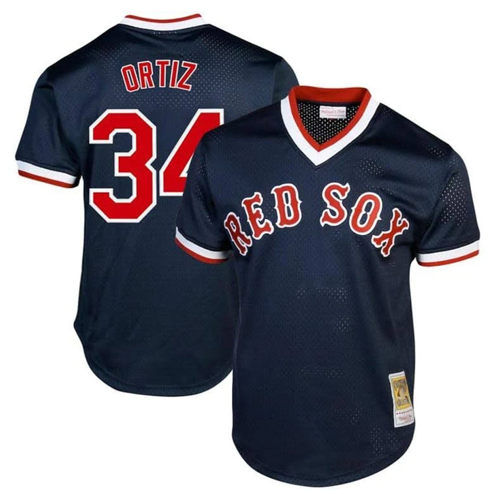 Arlishia B.Red Sox #34 David Ortiz Player Navy Cooperstown Collection Mesh T-shirt Home Stitched Jerseys