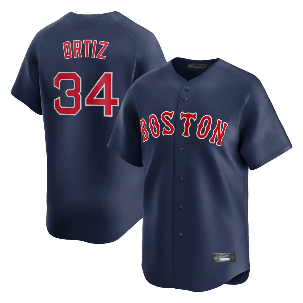 Arlishia B.Red Sox #34 David Ortiz Player Navy Limited Home Game Stitched Jerseys