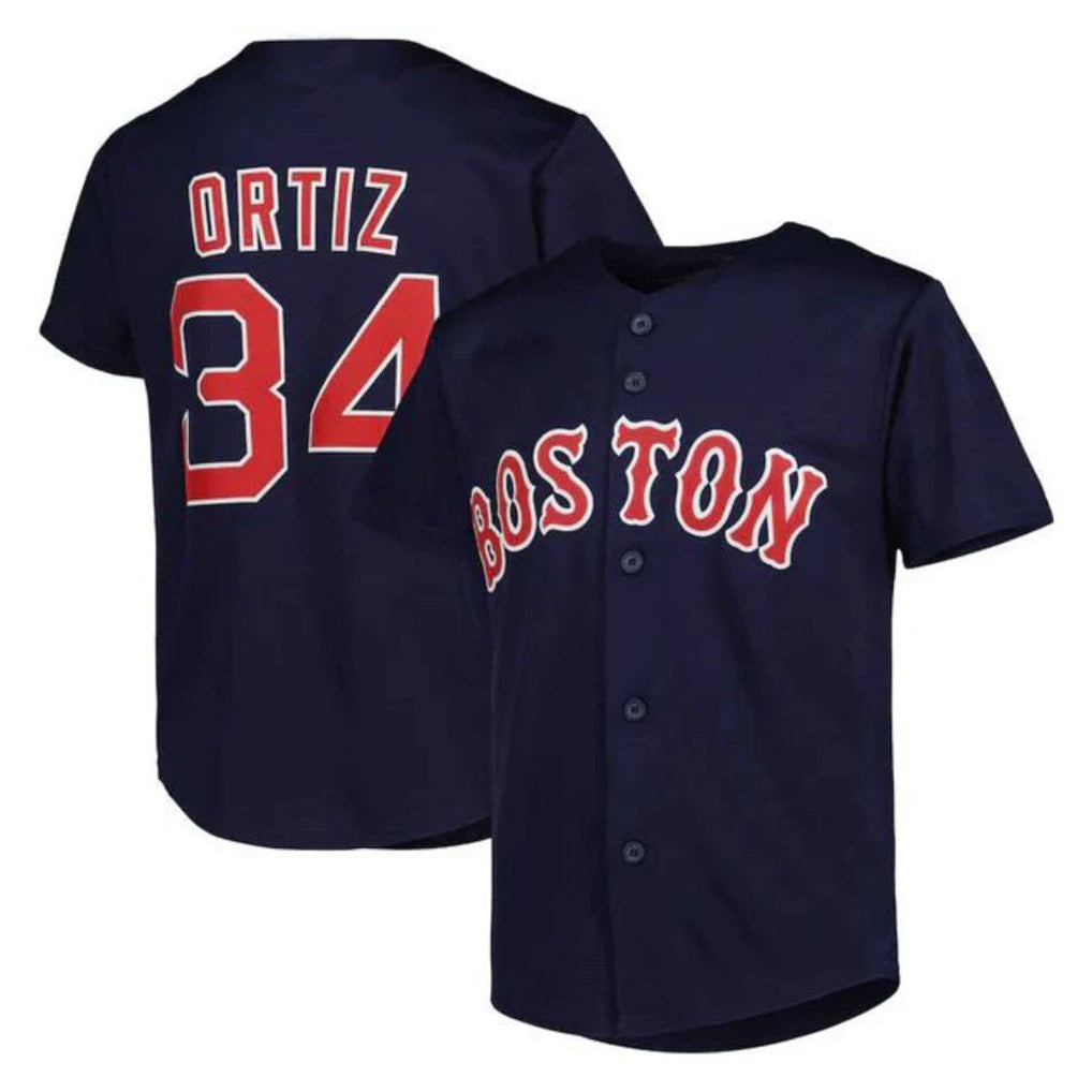 Arlishia B.Red Sox #34 David Ortiz Player Navy Mitchell & Ness Cooperstown Collection Mesh Home Stitched Jerseys