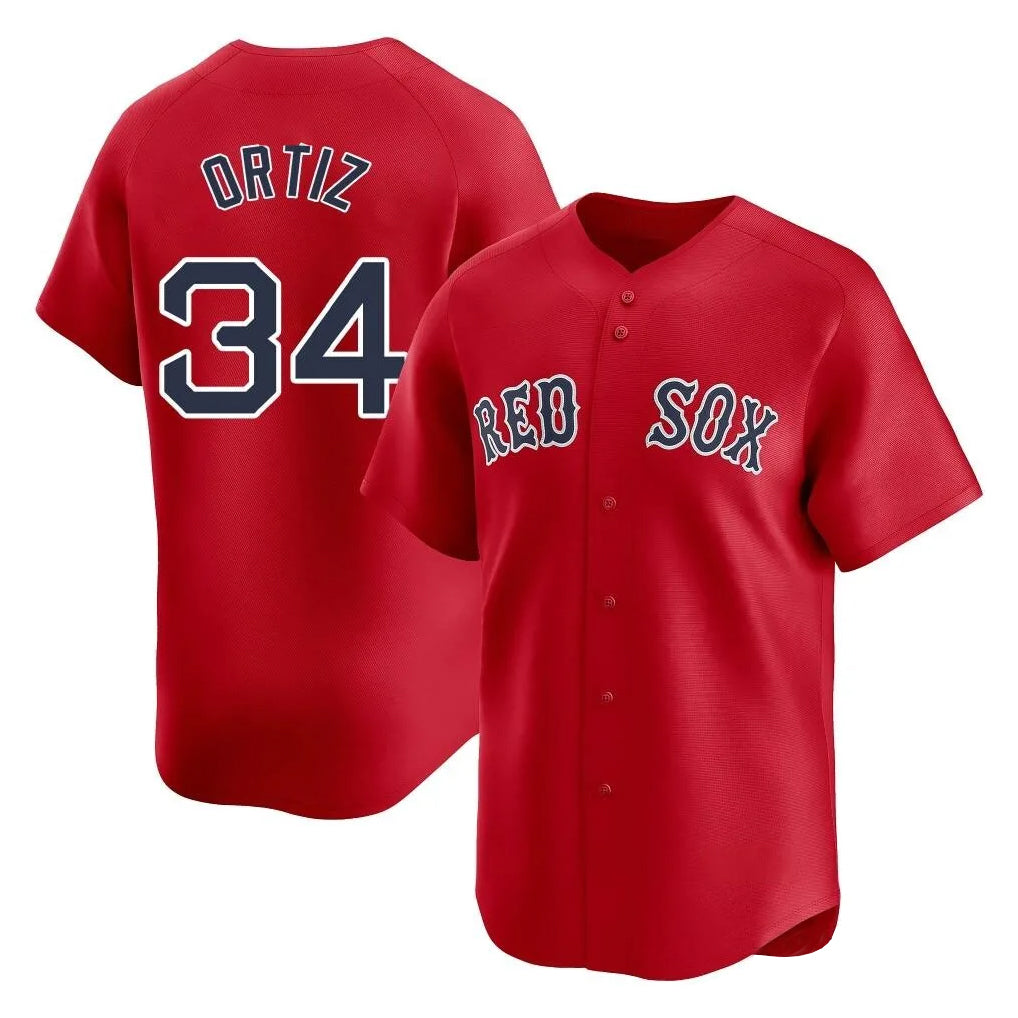 Arlishia B.Red Sox #34 David Ortiz Player Red Limited Home Game Stitched Jerseys