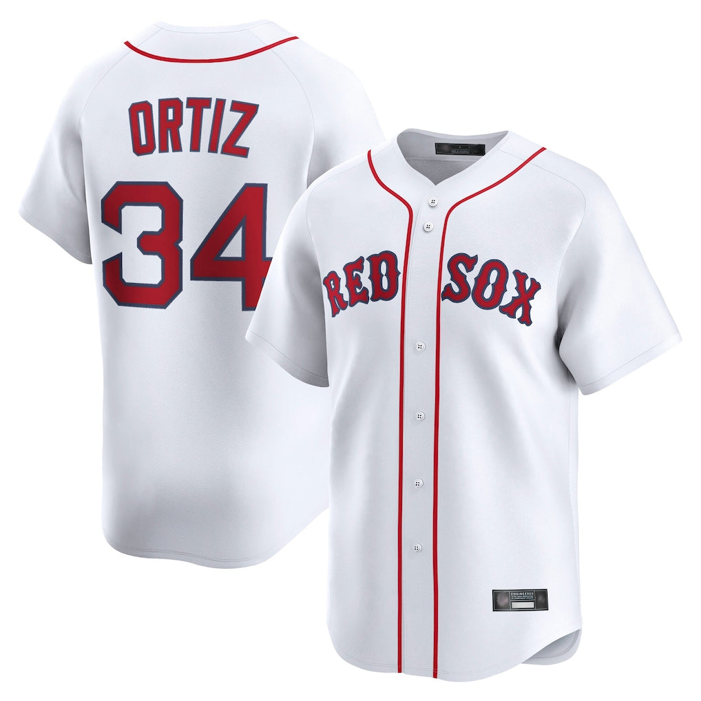 Arlishia B.Red Sox #34 David Ortiz Player White Limited Home Game Stitched Jerseys