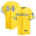 Arlishia B.Red Sox #34 David Ortiz Player Yellow Home Game Stitched Jerseys