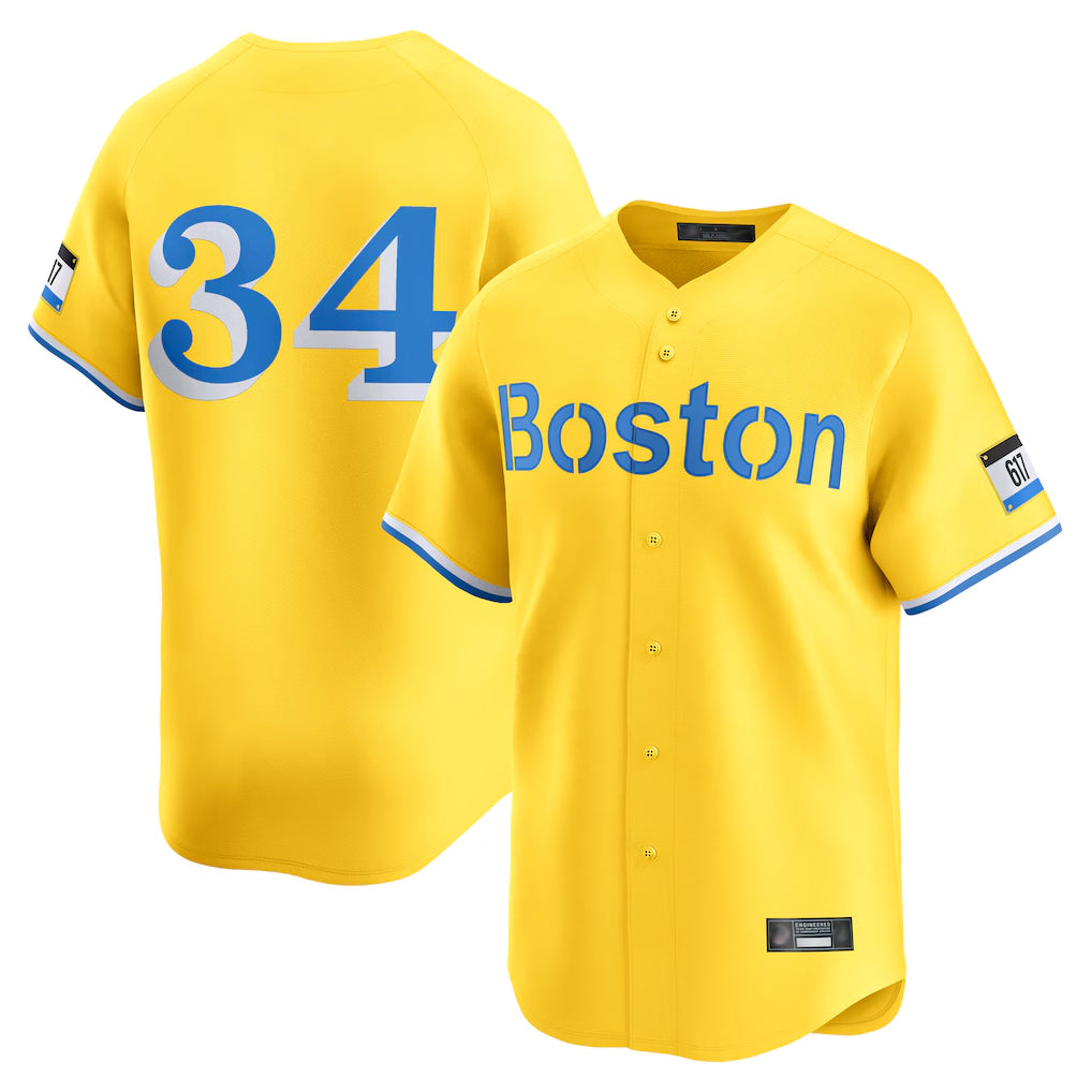 Arlishia B.Red Sox #34 David Ortiz Player Yellow Limited Home Game Stitched Jerseys