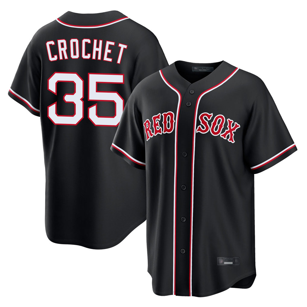 Arlishia B.Red Sox #35 Garrett Crochet Player Black Out Home Game Stitched Jerseys