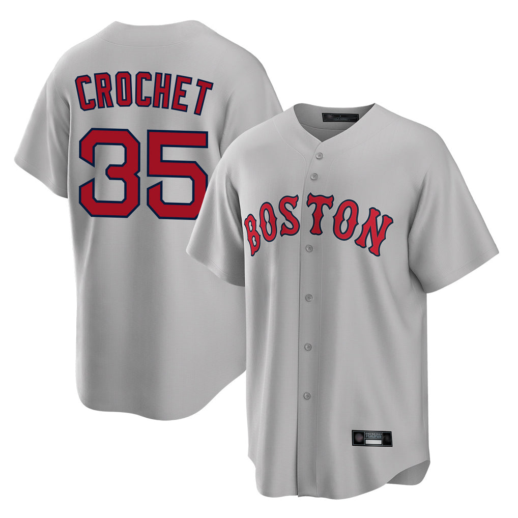 Arlishia B.Red Sox #35 Garrett Crochet Player Gray Road Home Game Stitched Jerseys