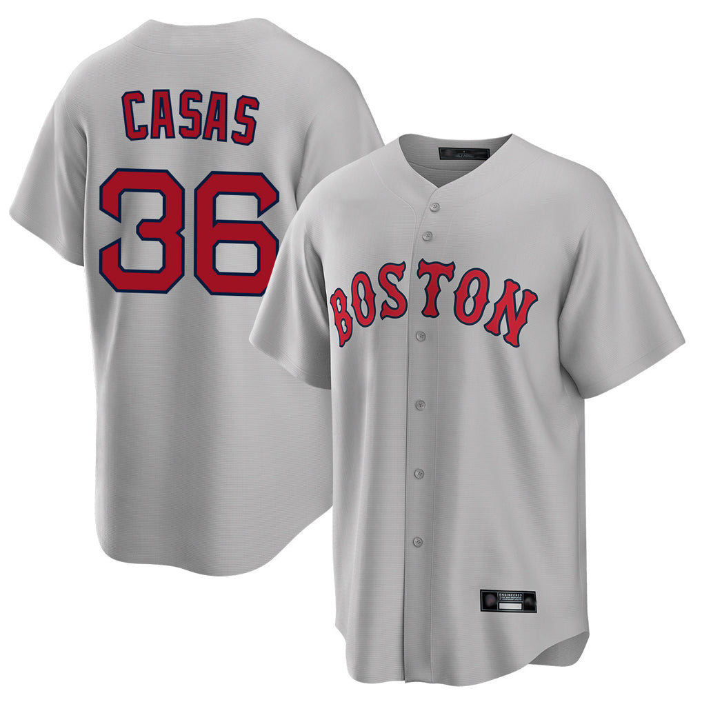 Arlishia B.Red Sox #36 Triston Casas Player Gray Road Home Game Stitched Jersey