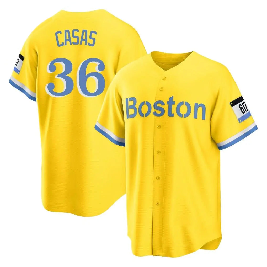 Arlishia B.Red Sox #36 Triston Casas Player Yellow Home Game Stitched Jersey