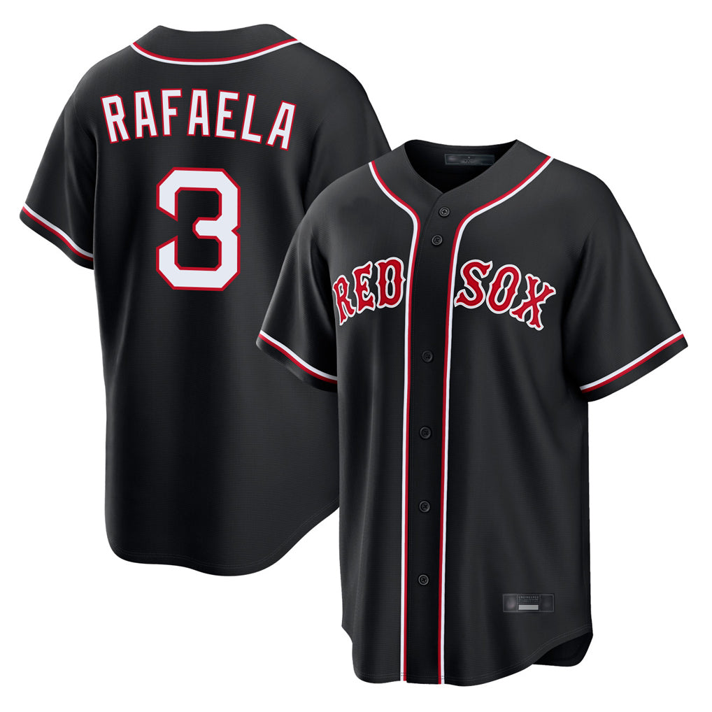 Arlishia B.Red Sox #3 Ceddanne Rafaela Player Black Out Home Game Stitched Jerseys