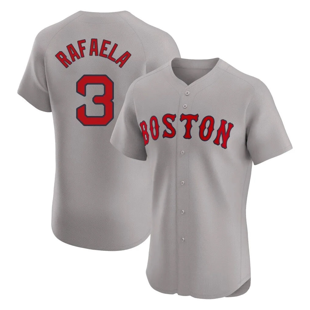 Arlishia B.Red Sox #3 Ceddanne Rafaela Player Gray Road Limited Elite Home Game Stitched Jersey