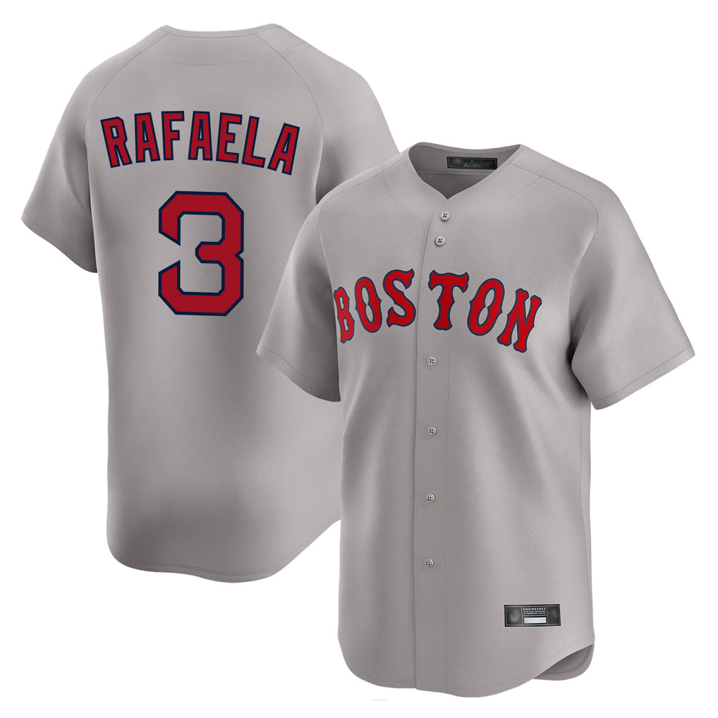 Arlishia B.Red Sox #3 Ceddanne Rafaela Player Gray Road Limited Home Game Stitched Jersey