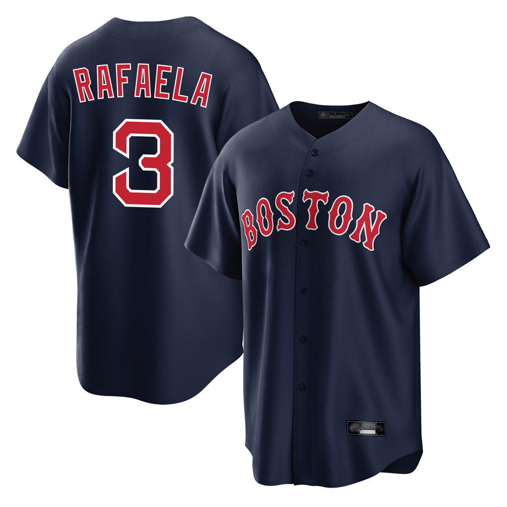 Arlishia B.Red Sox #3 Ceddanne Rafaela Player Navy Home Game Stitched Jersey