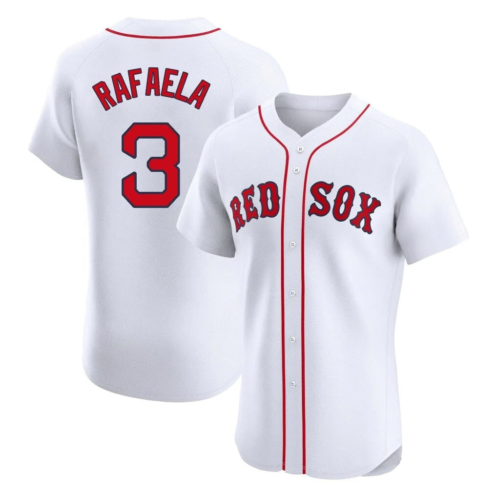 Arlishia B.Red Sox #3 Ceddanne Rafaela Player White Limited Elite Home Game Stitched Jersey