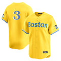 Arlishia B.Red Sox #3 Ceddanne Rafaela Player Yellow Limited Home Game Stitched Jersey