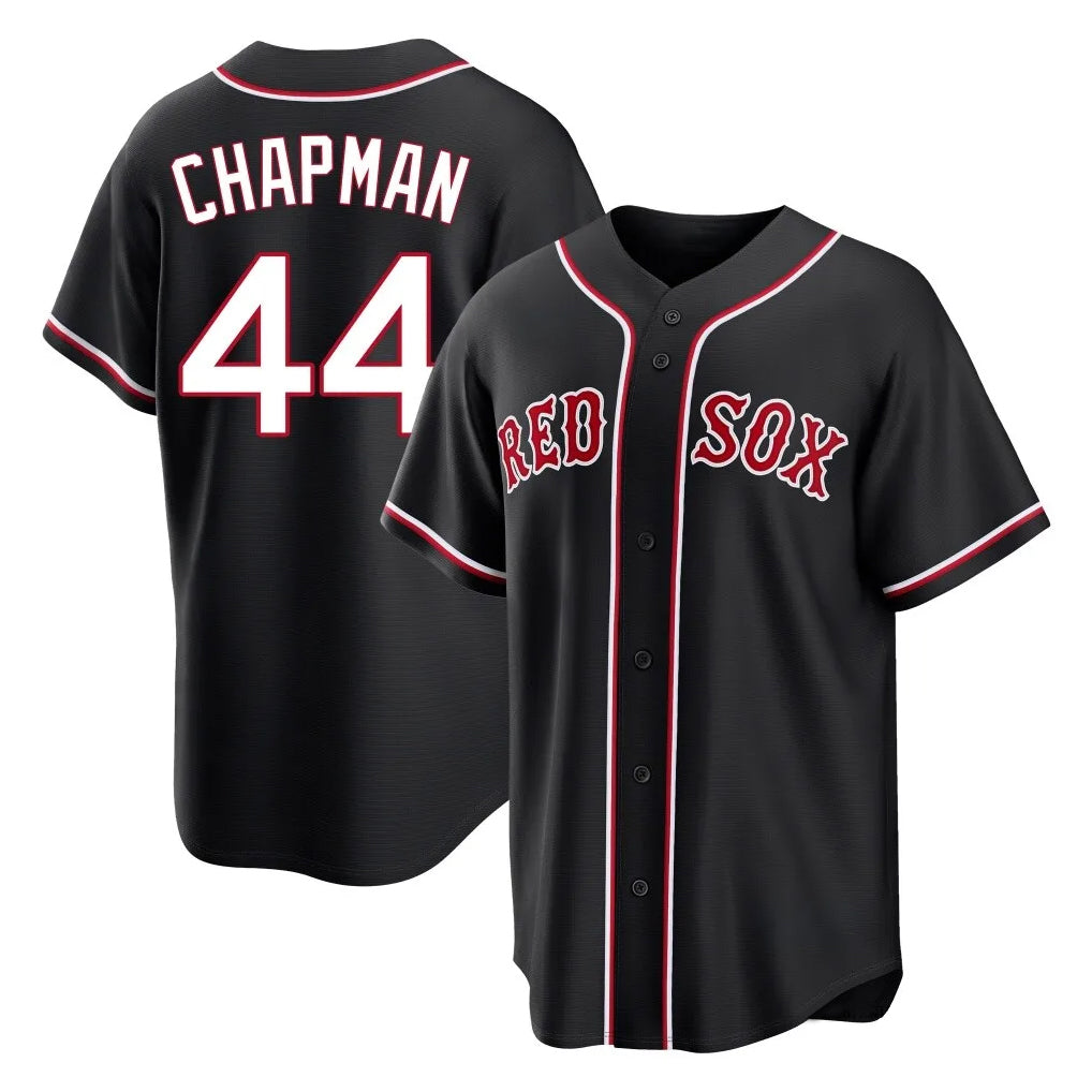 Arlishia B.Red Sox #44 Aroldis Chapman Player Black Out Home Game Stitched Jerseys