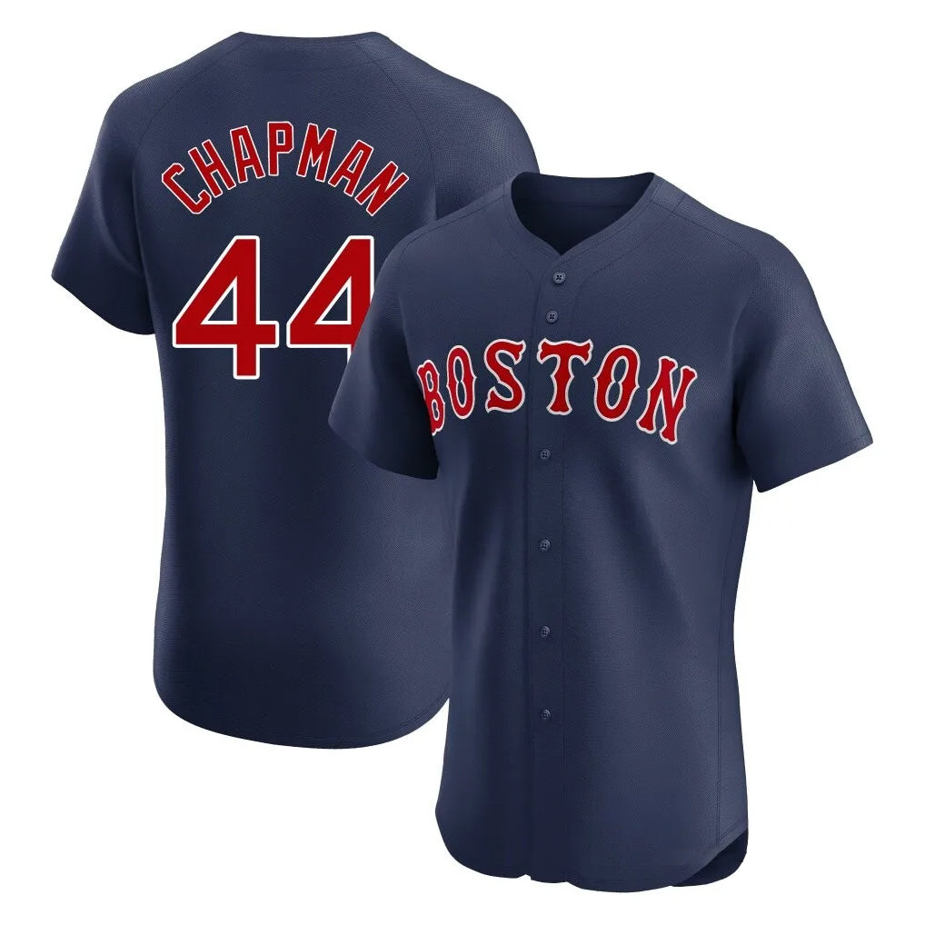 Arlishia B.Red Sox #44 Aroldis Chapman Player Navy Limited Elite Home Game Stitched Jerseys