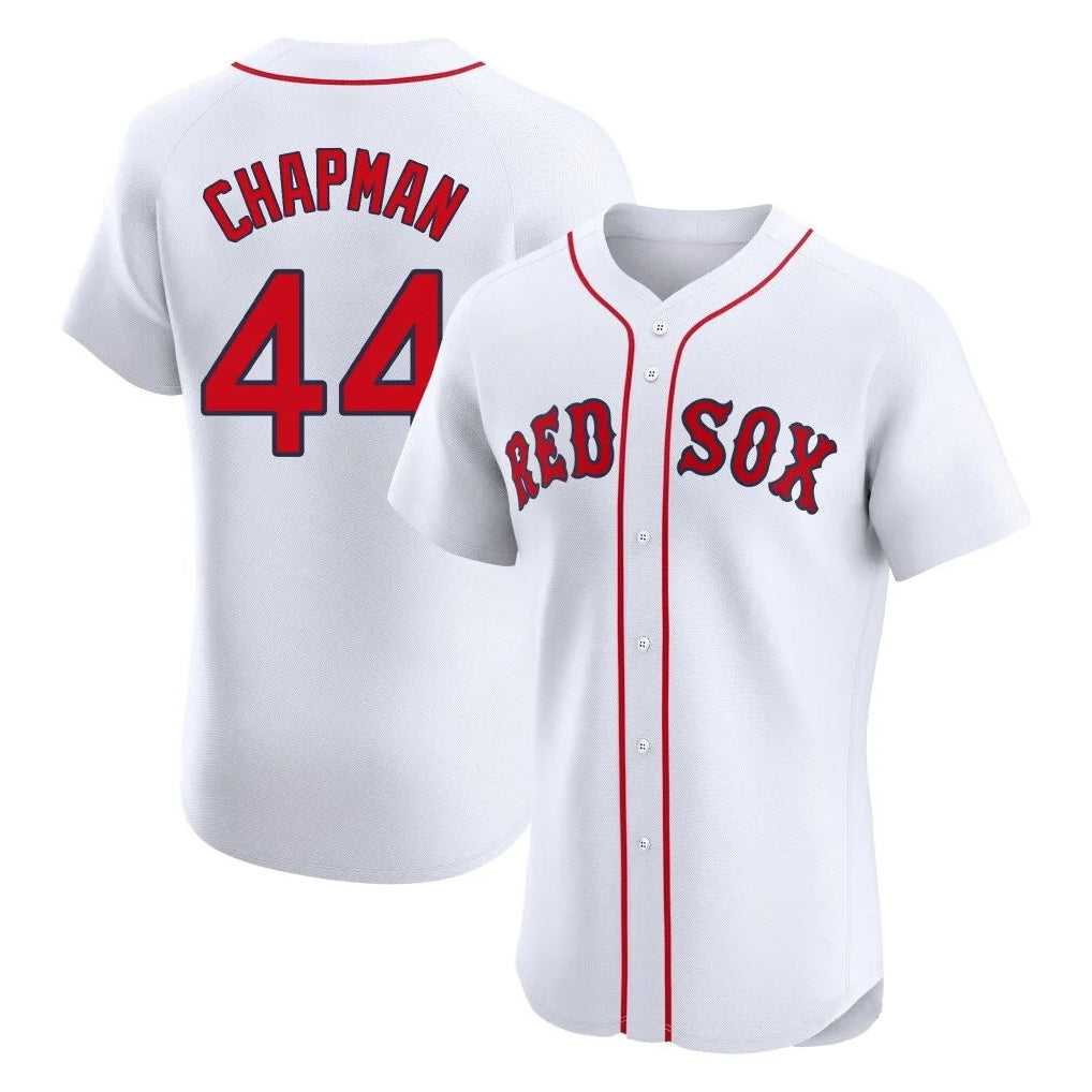Arlishia B.Red Sox #44 Aroldis Chapman Player White Limited Elite Home Game Stitched Jerseys