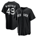 Arlishia B.Red Sox #49 Tim Wakefield Player Black Home Game Stitched Jerseys