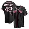Arlishia B.Red Sox #49 Tim Wakefield Player Black Out Home Game Stitched Jerseys