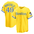 Arlishia B.Red Sox #49 Tim Wakefield Player Yellow Home Game Stitched Jerseys