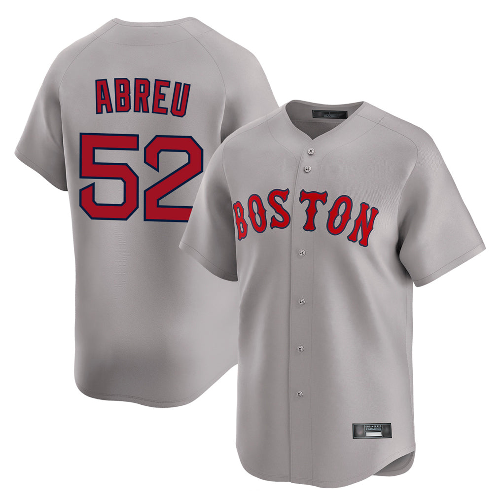Arlishia B.Red Sox #52 Wilyer Abreu Player Gray Road Limited Home Game Stitched Jerseys