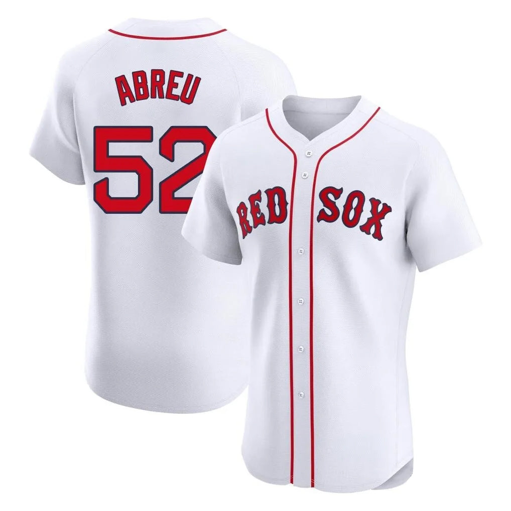 Arlishia B.Red Sox #52 Wilyer Abreu Player White Limited Elite Home Game Stitched Jerseys
