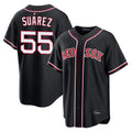 Arlishia B.Red Sox #55 Ranger Su¨¢rez Player Black Out Home Game Stitched Jerseys