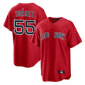 Arlishia B.Red Sox #55 Ranger Su¨¢rez Player Red Home Game Stitched Jerseys