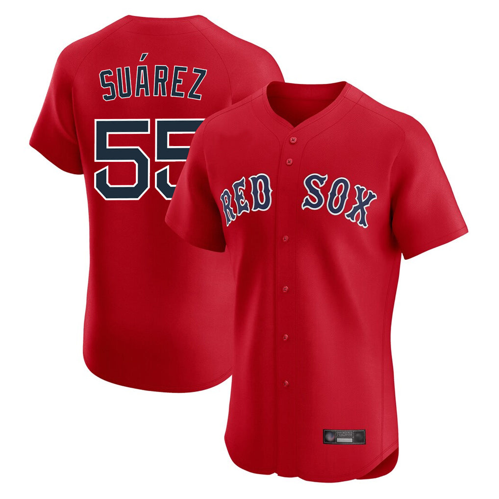 Arlishia B.Red Sox #55 Ranger Su¨¢rez Player Red Limited Elite Home Game Stitched Jerseys