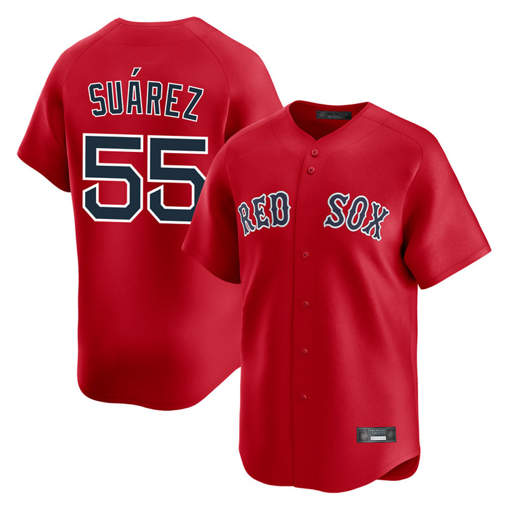Arlishia B.Red Sox #55 Ranger Su¨¢rez Player Red Limited Home Game Stitched Jerseys