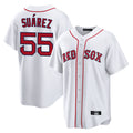 Arlishia B.Red Sox #55 Ranger Su¨¢rez Player White Home Game Stitched Jerseys