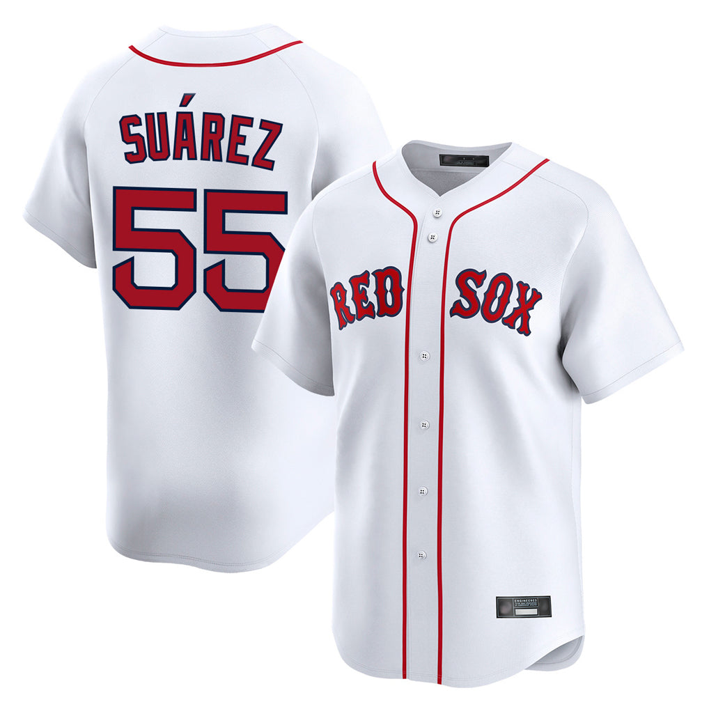 Arlishia B.Red Sox #55 Ranger Su¨¢rez Player White Limited Home Game Stitched Jerseys